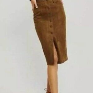 Abercrombie Brown Suede Skirt